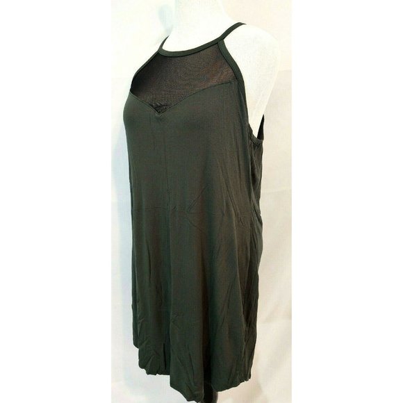 Dress Plus Size 3X Olive Green Black Mesh Stretch - Picture 4 of 7
